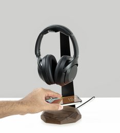 Soporte y cargador para auriculares 2 en 1
