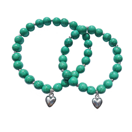 Bracelet Mama & Fille Howlite & Plaqué Argent