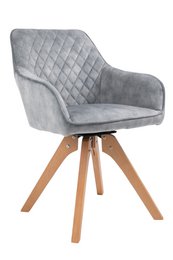 Fauteuil vintage fluweel velours, grijs