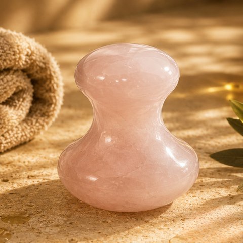 Champi Gua Sha – Rose Quartz – Effective Facial Massage – Complexion Radiance and Healthy Glow Effect – Well-Being Accessory Tool