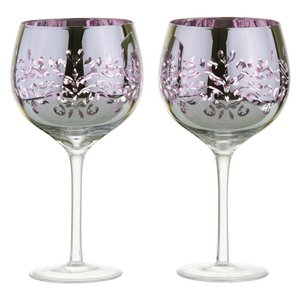 Set of 2 Gin Glasses Lilac - Filigree