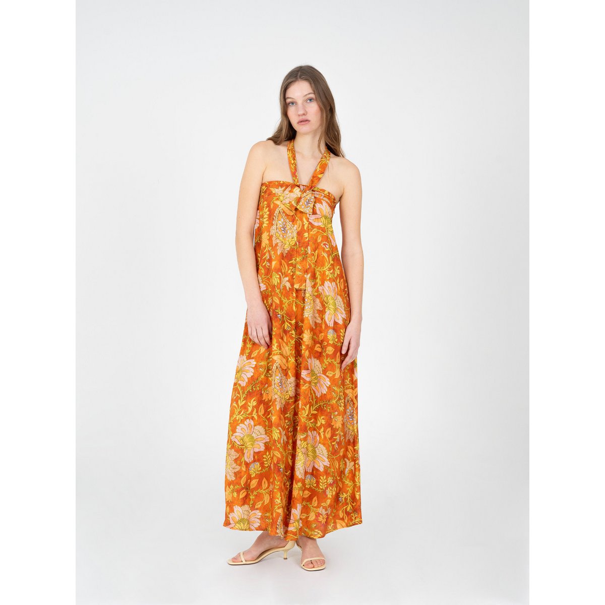 Abito con stampa floreale arancione Oracle