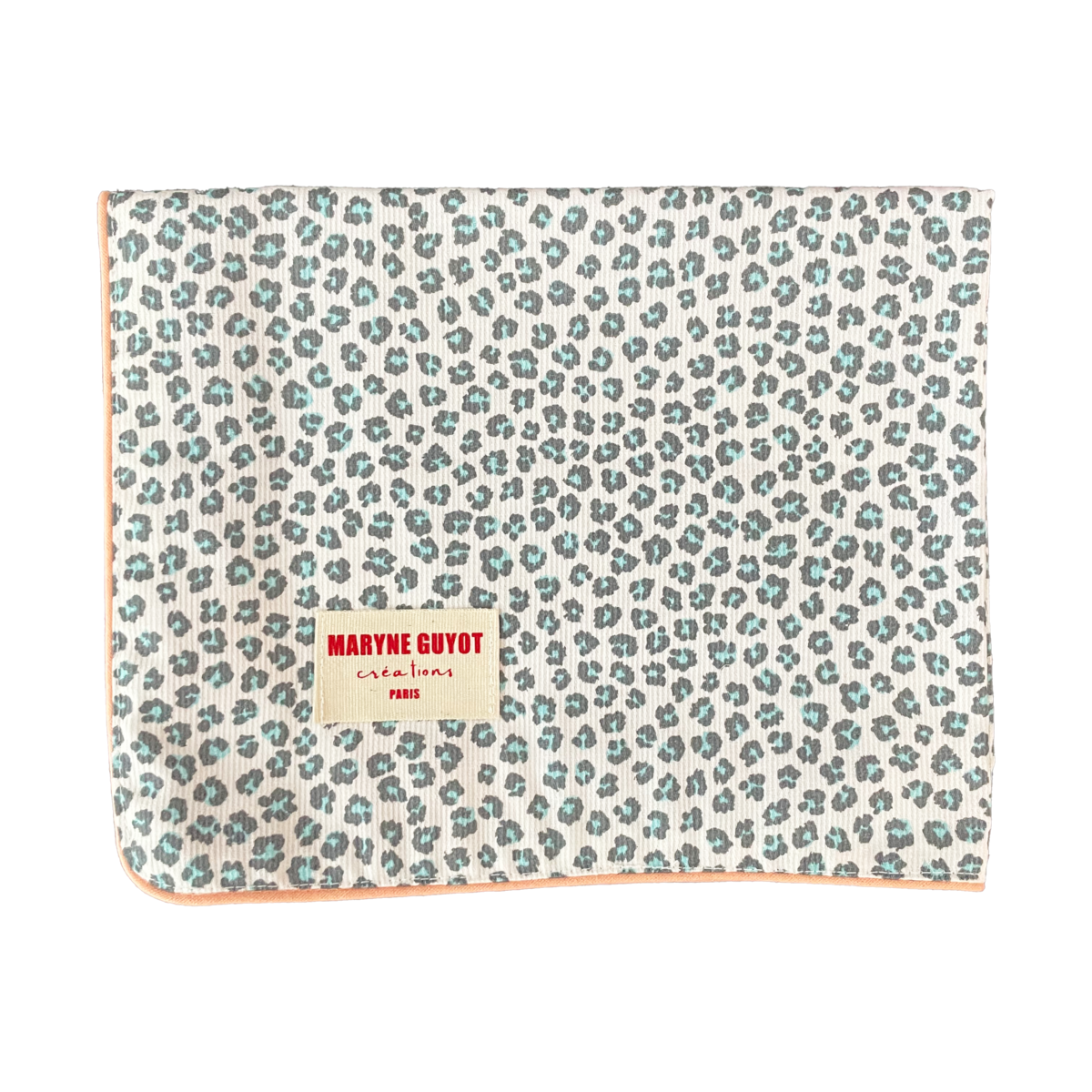 Omkeerbare placemat Graou turquoise patroon en paarse tie-dye - Graou Bleu - Set van 2
