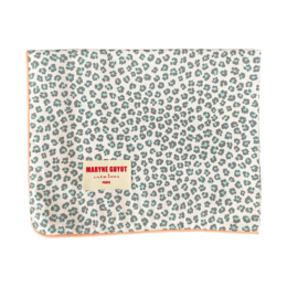 Reversible placemat Graou turquoise pattern and purple tie-dye - Graou Bleu - Set of 2