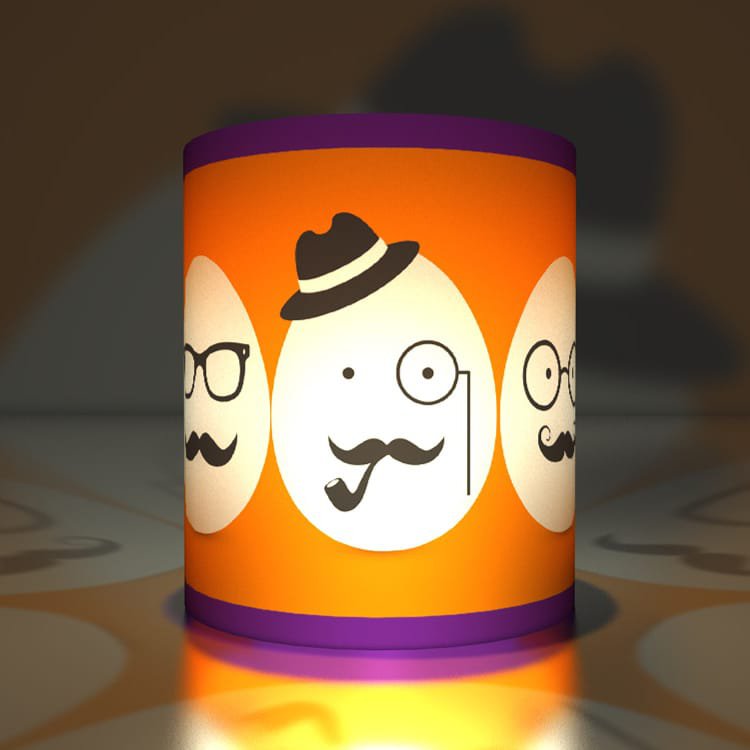 5 coole Hipster Oster Transparentlichter, lila orange