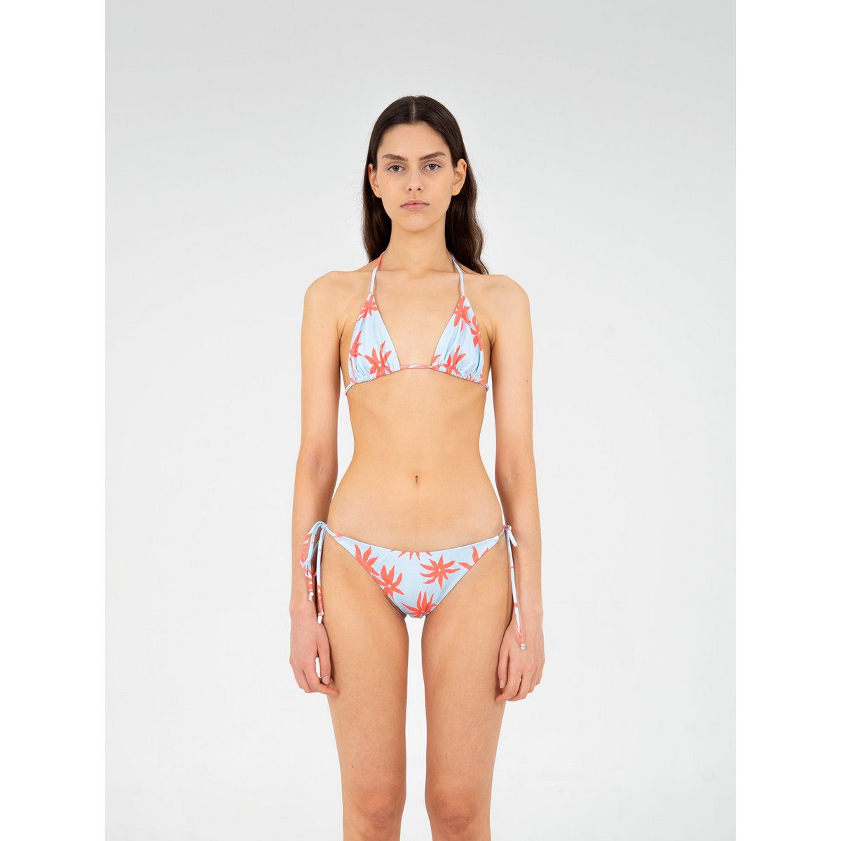 Haut de bikini bleu à imprimé floral Magician
