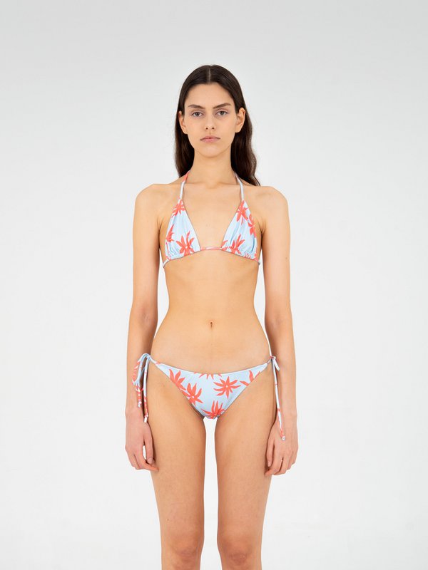 Haut de bikini bleu à imprimé floral Magician