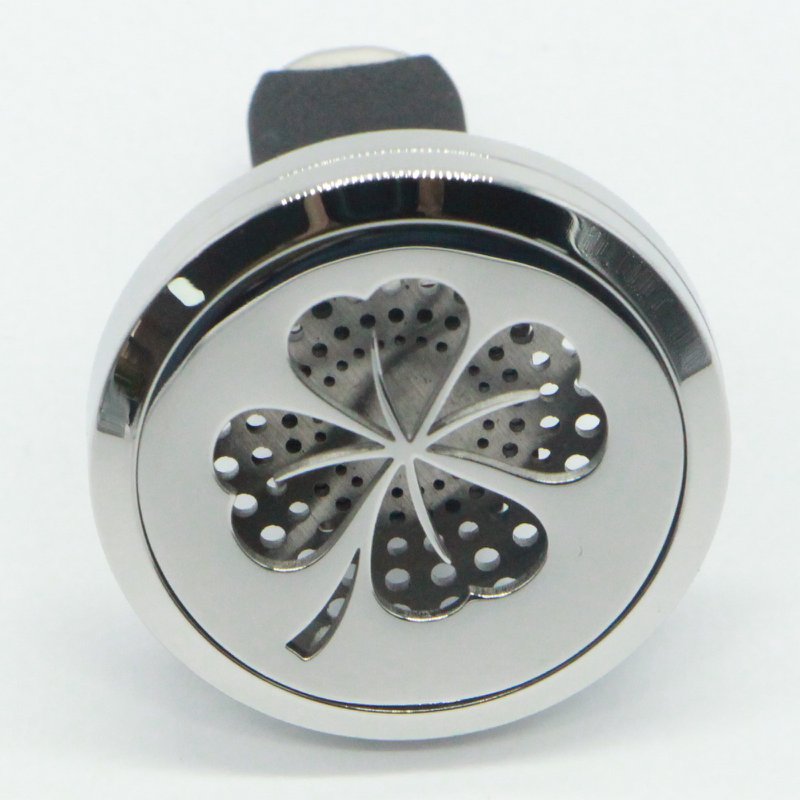 Clip’Arôme Car Diffuser – Clover – Stainless Steel with Blotters – Decorative Aromatherapy Accessory – Gift Idea