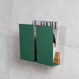 Wall magazine rack WINGS, white, grey, green, black
