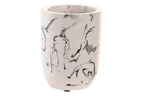 VASO CEMENTO 7X7X9,5 SIMIL MARMOL MATE BLANCO PB203631