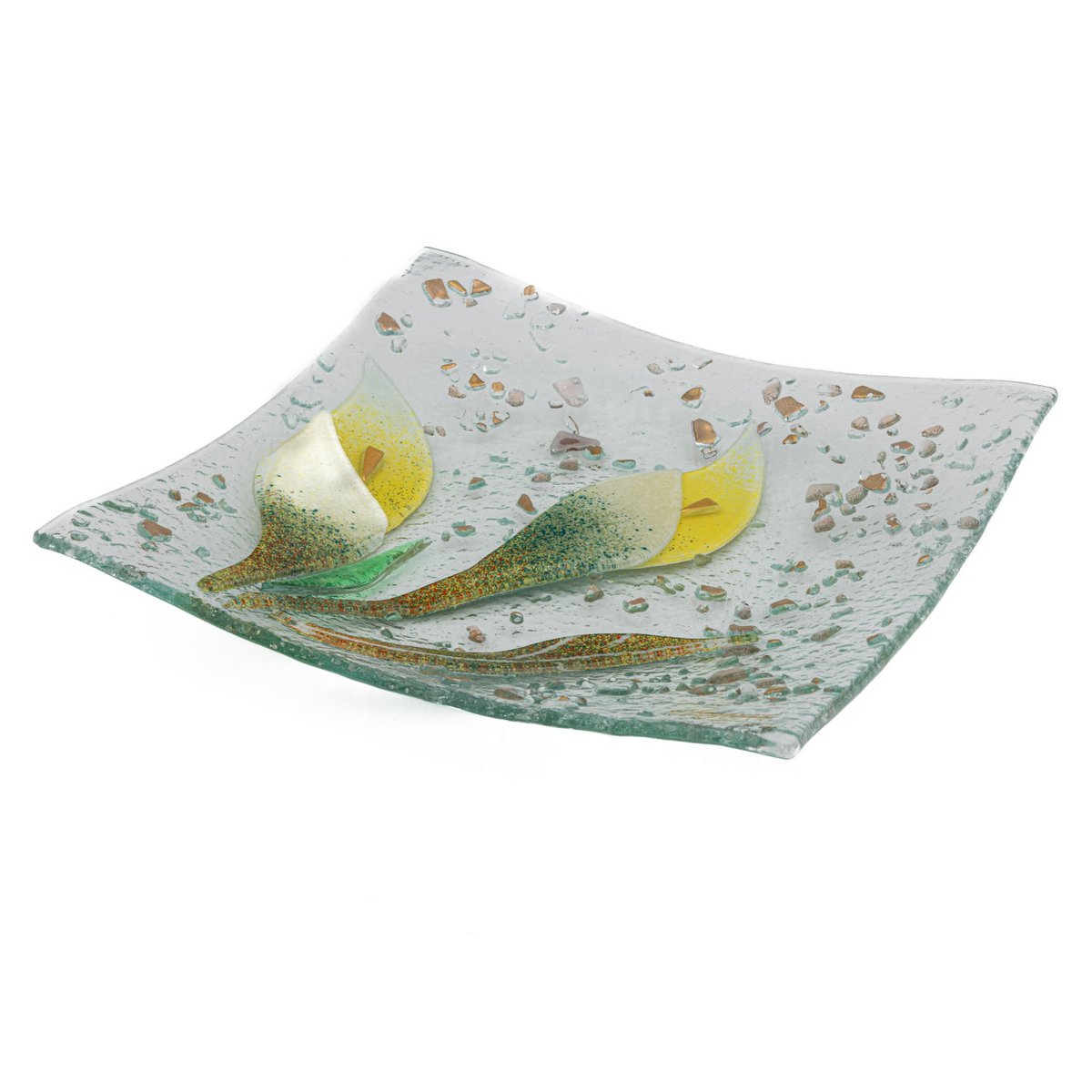 EMPATATA FLASK dans le verre Murano, Idée de cadeau de faveur, décoration en or floral