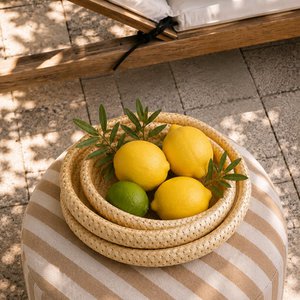 Basket Low Bianco; Set of 5 different sizes