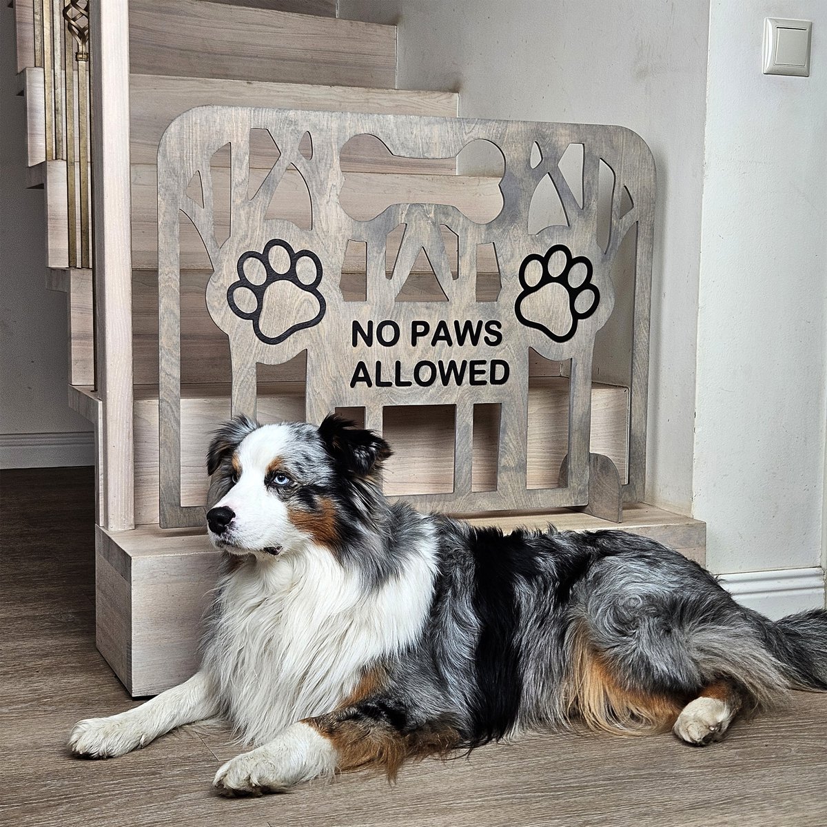 Puerta portátil de tapón para perros de madera para uso en interiores, barrera de mascotas independiente para espacios para el hogar