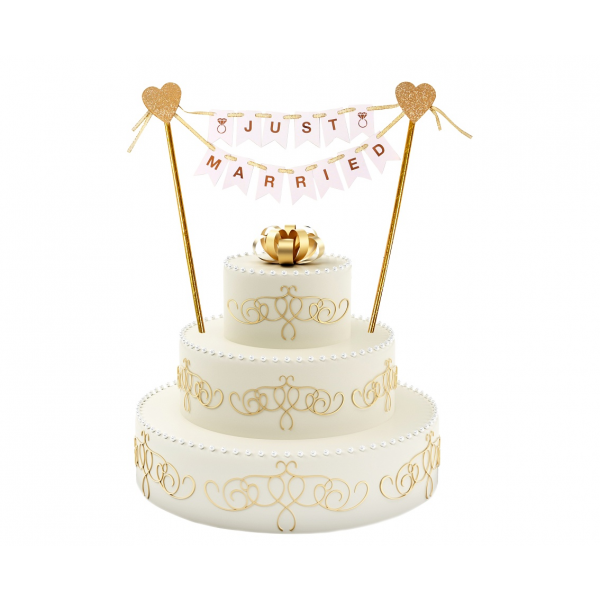 Kuchendeckel - Just Married - Flaggen