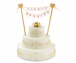 Kuchendeckel - Just Married - Flaggen