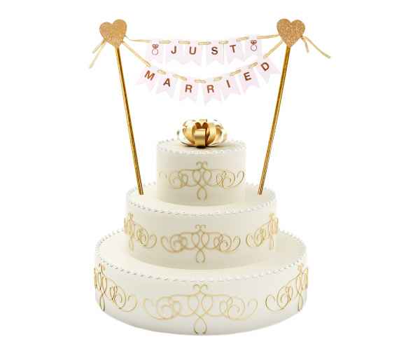 Kuchendeckel - Just Married - Flaggen