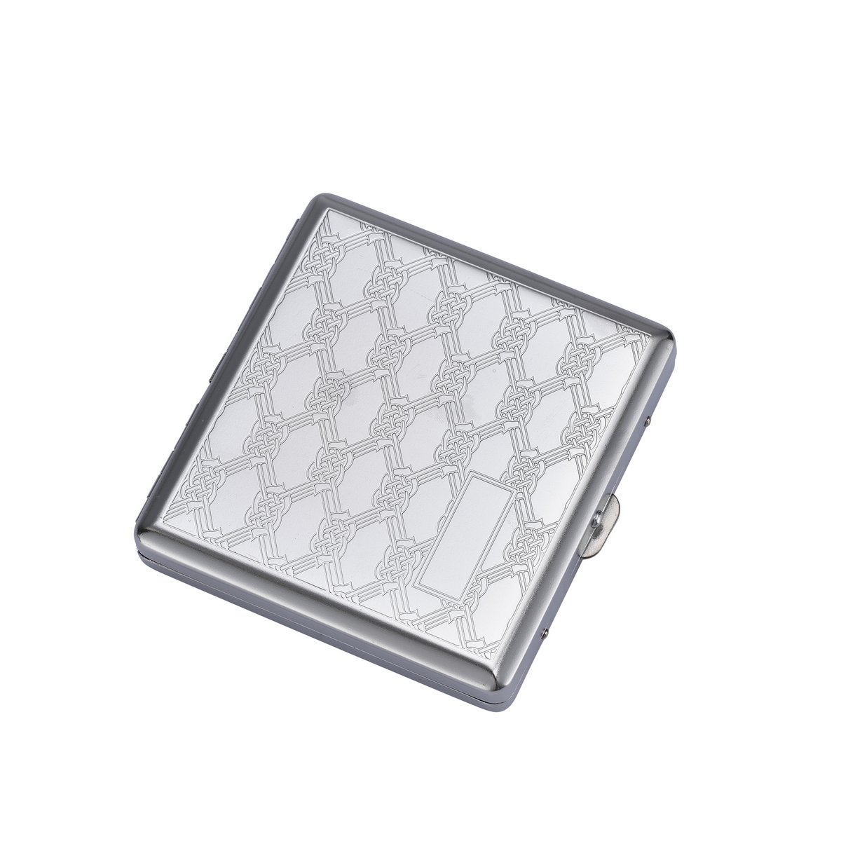 Caja de cigarrillos de metal para 20 cigarrillos Almacenamiento de cigarrillos metálico Soporte de cigarrillos plateado Diseño en relieve Práctico Compacto Elegante