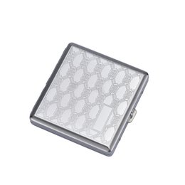 Boîte à Cigarette Métal Etui 20 Cigarettes Métallique Rangement de Cigarettes Porte-cigarettes Argentée Dessin relief Pratique Compact élégante