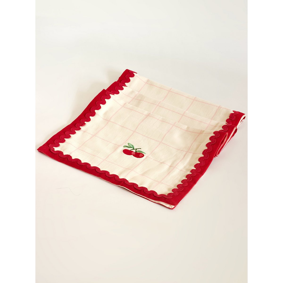 Cherry Crush Embroidered Runner