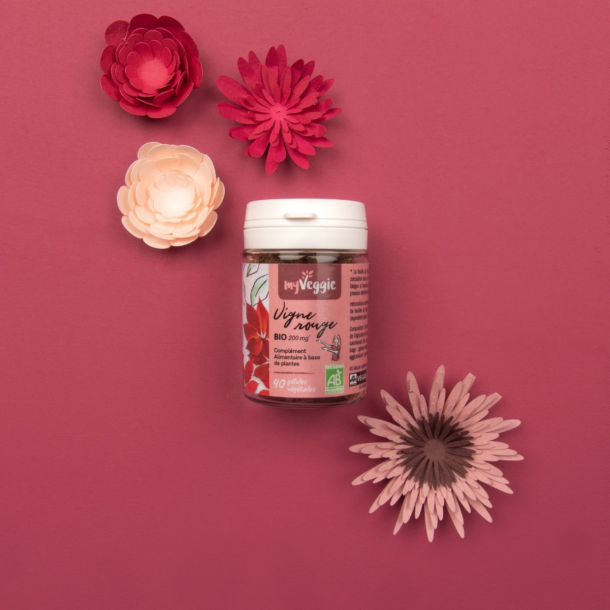my Veggie Biologische rode wijnstok (40 capsules pillendoosje)