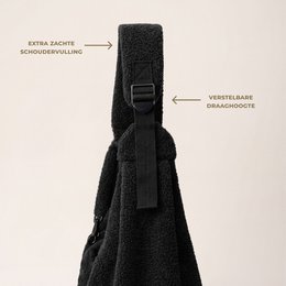 Dog Carrier black - soft teddy fabric for puppies and small dogs up to 8 kg