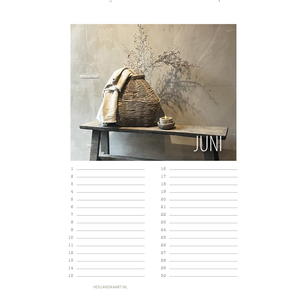 Calendario de cumpleaños No. 5 Rural/sobrio