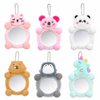 Animal Plush Compact Mirror - Kawaii Keychain Set