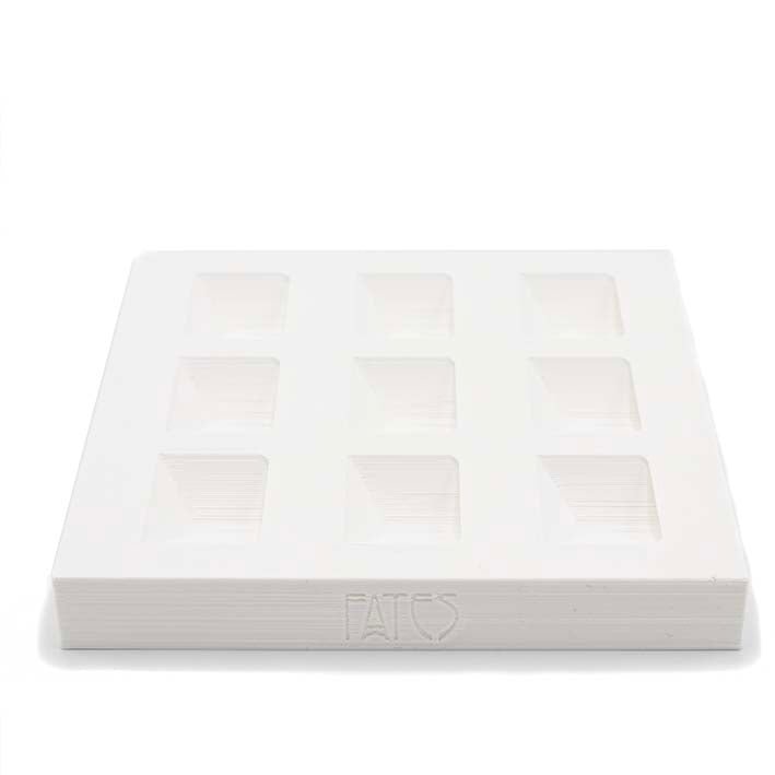 Présentoir durable pour cubes en bioplastique imprimé en 3D, basique
