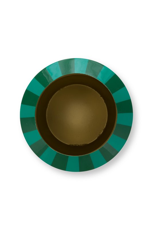 Vase Metal Stripes Green 24x29cm