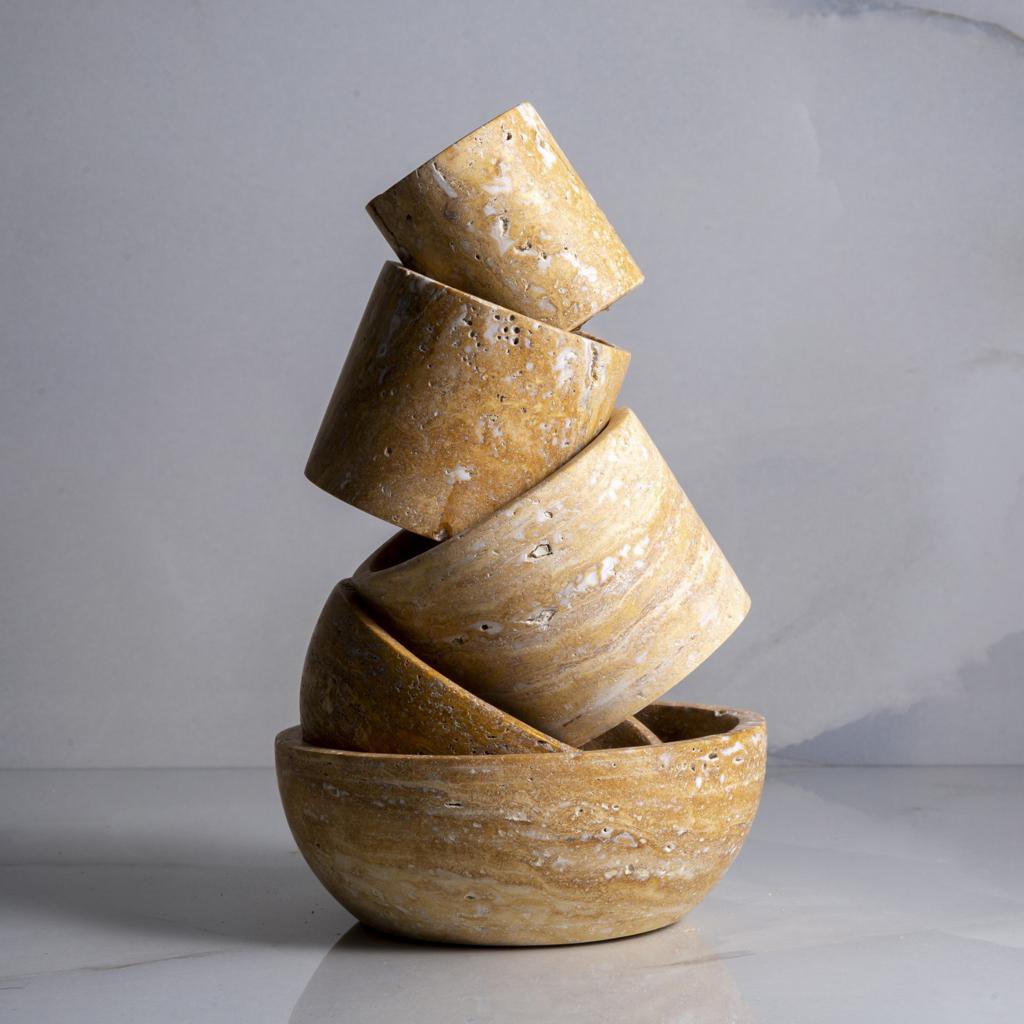Travertine decorative bowl Hittite