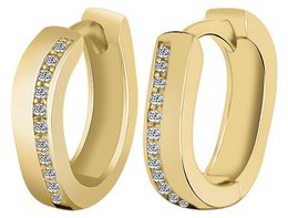 333/- Guld "Helmi" folde øreringe, zirkonia kant, gult guld, 8 karat