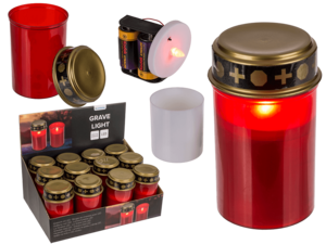 LED grave light, red,