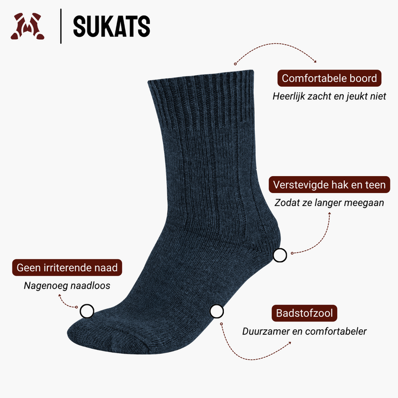 Sukats® Alpaca Sokken | 4 of 8 Paar | Wollen Sokken | Warme Sokken | Meerdere kleuren en maten