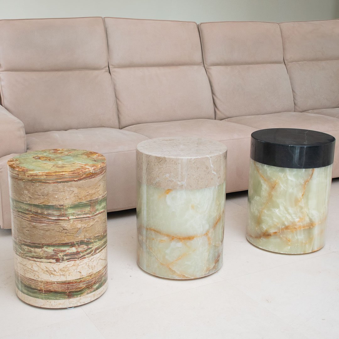 Mesa de centro Mármol beige y ónix verde