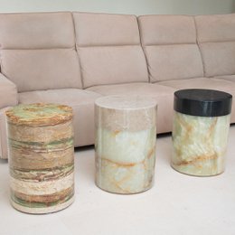 Mesa de centro Mármol beige y ónix verde
