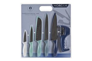 CUCHILLO SET 6 INOX PP 3X2X19 AZUL PC186751
