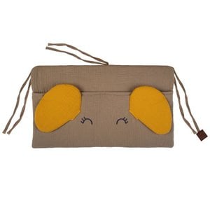 Kinderbett-Organizer ELEPHANT Dark Oak&Senf