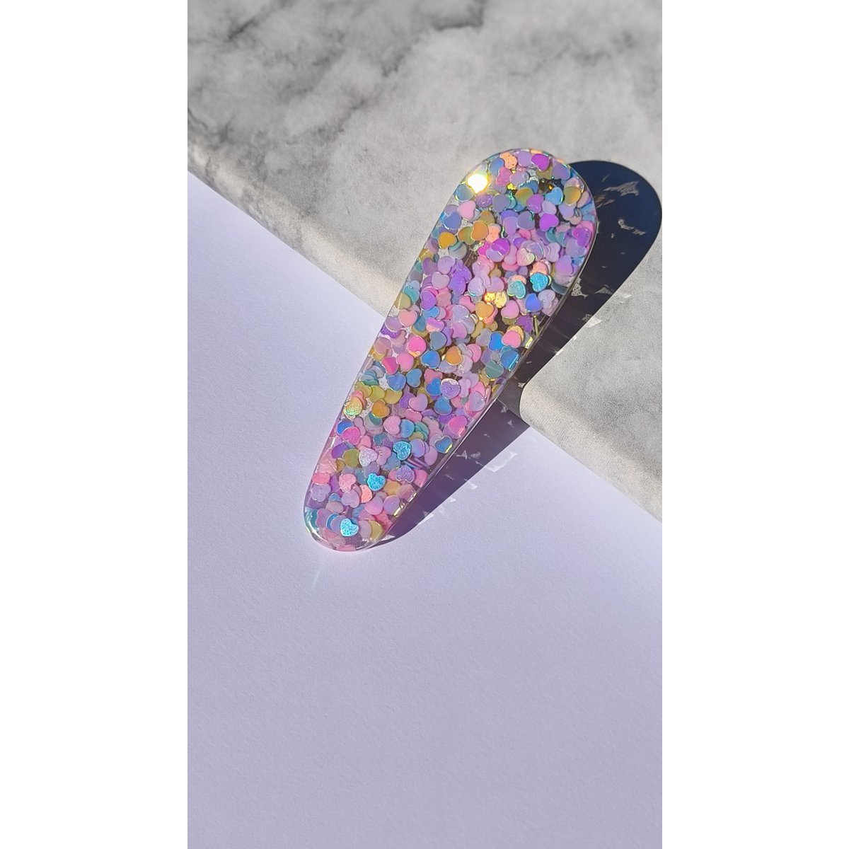 ⋒ RESIN HAIR CLIP PACK -  HEARTS (9 ITEMS) ⋒