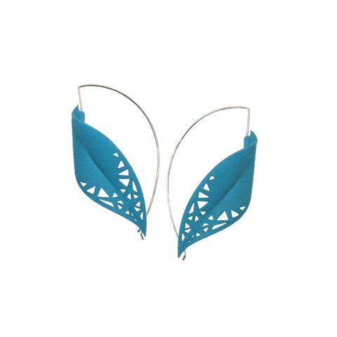 LEAF Earrings - teal