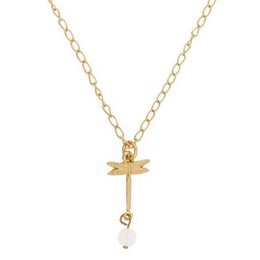 Mother-of-pearl Dragonfly necklace and earring set