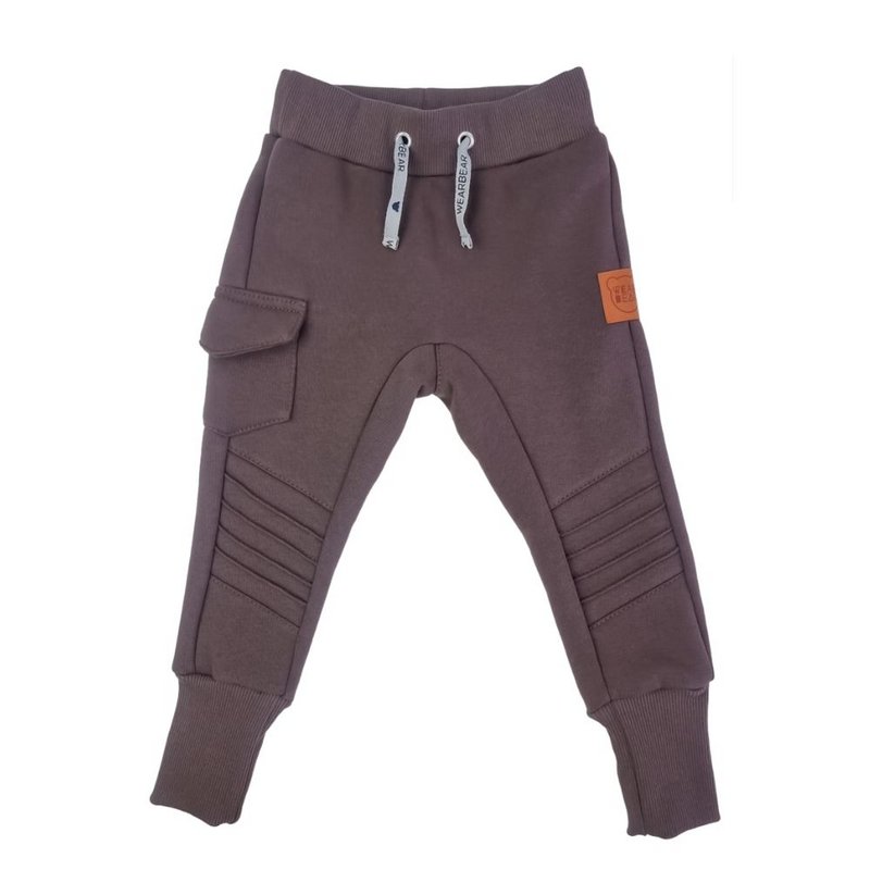 Pantaloni per bambini con cuciture marroni