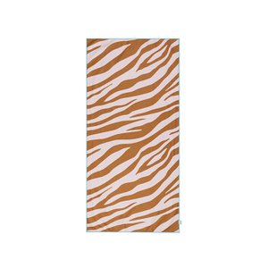 Beach Towel Microfiber - Orange/White - Vibrant Stripes - 135 x 65 cm