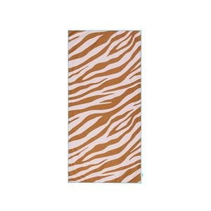 Beach Towel Microfiber - Orange/White - Vibrant Stripes - 135 x 65 cm