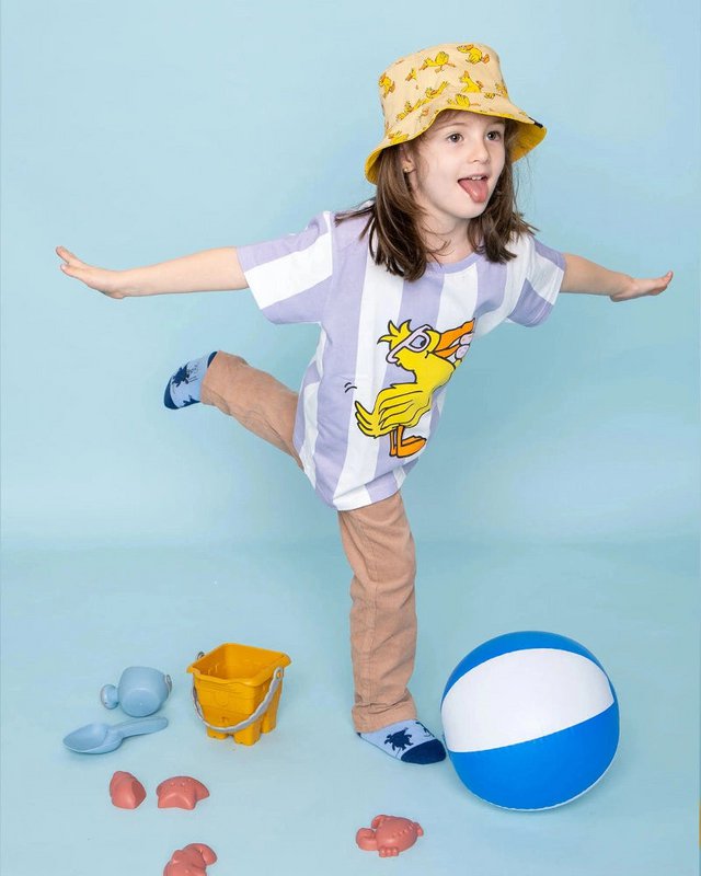 koaa – The Duck Ice Cream Stripes – T-Shirt blanc/violet