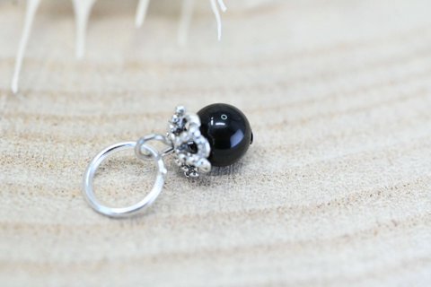 NATURAL STONE BEAD PENDANT - OBSIDIAN **DESTOCK**