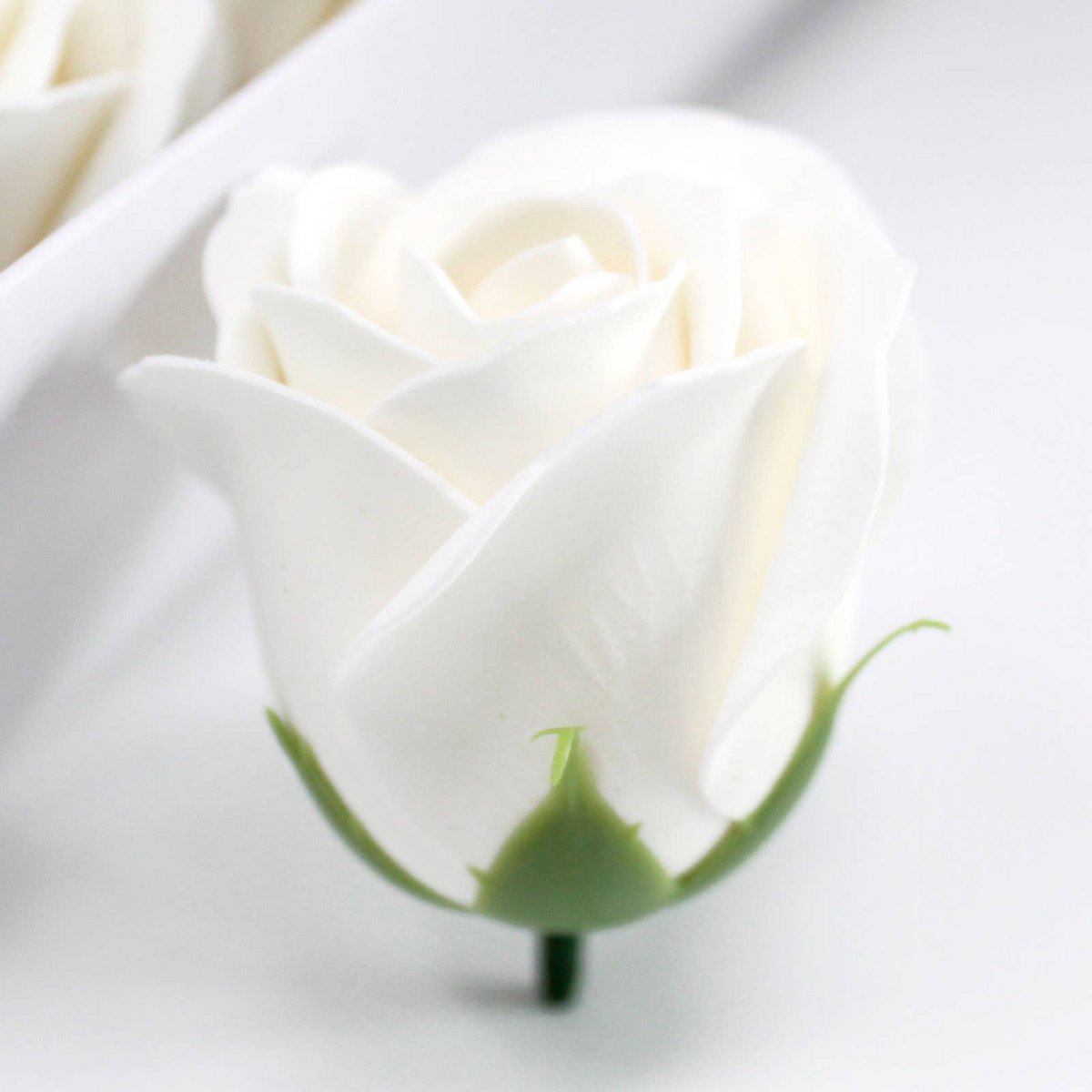 Flower Soap for Craft - Med Rose - White