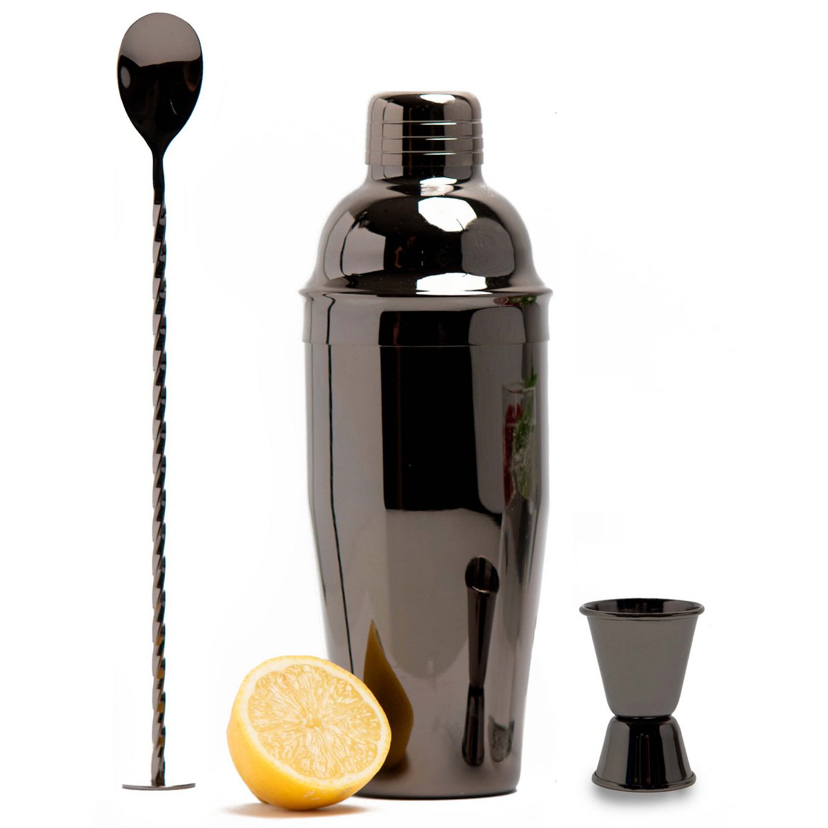 LACARI Premium Cocktailset | 3-delige barmanset | roestvrij staal | Zwart