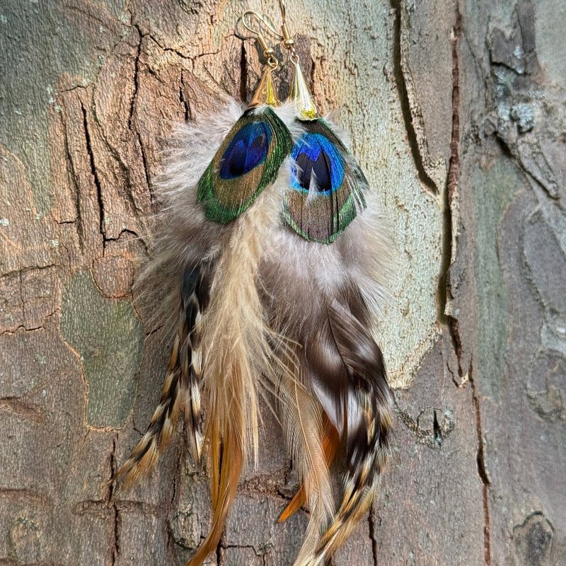 Boucles d'oreilles BOHO avec longues plumes