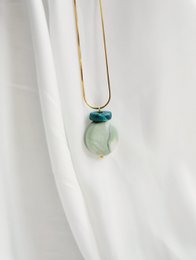 Contrasting Celadon and Teal Necklace