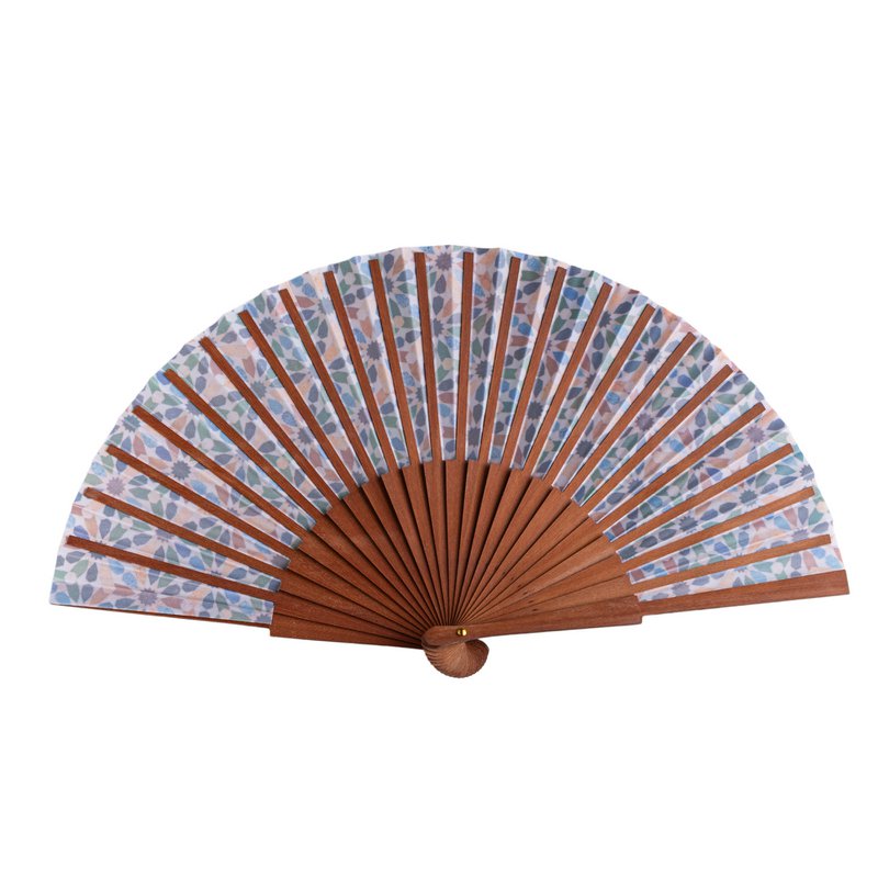 Interlacing Tile Satin Hand Fan Albaida 23 cm